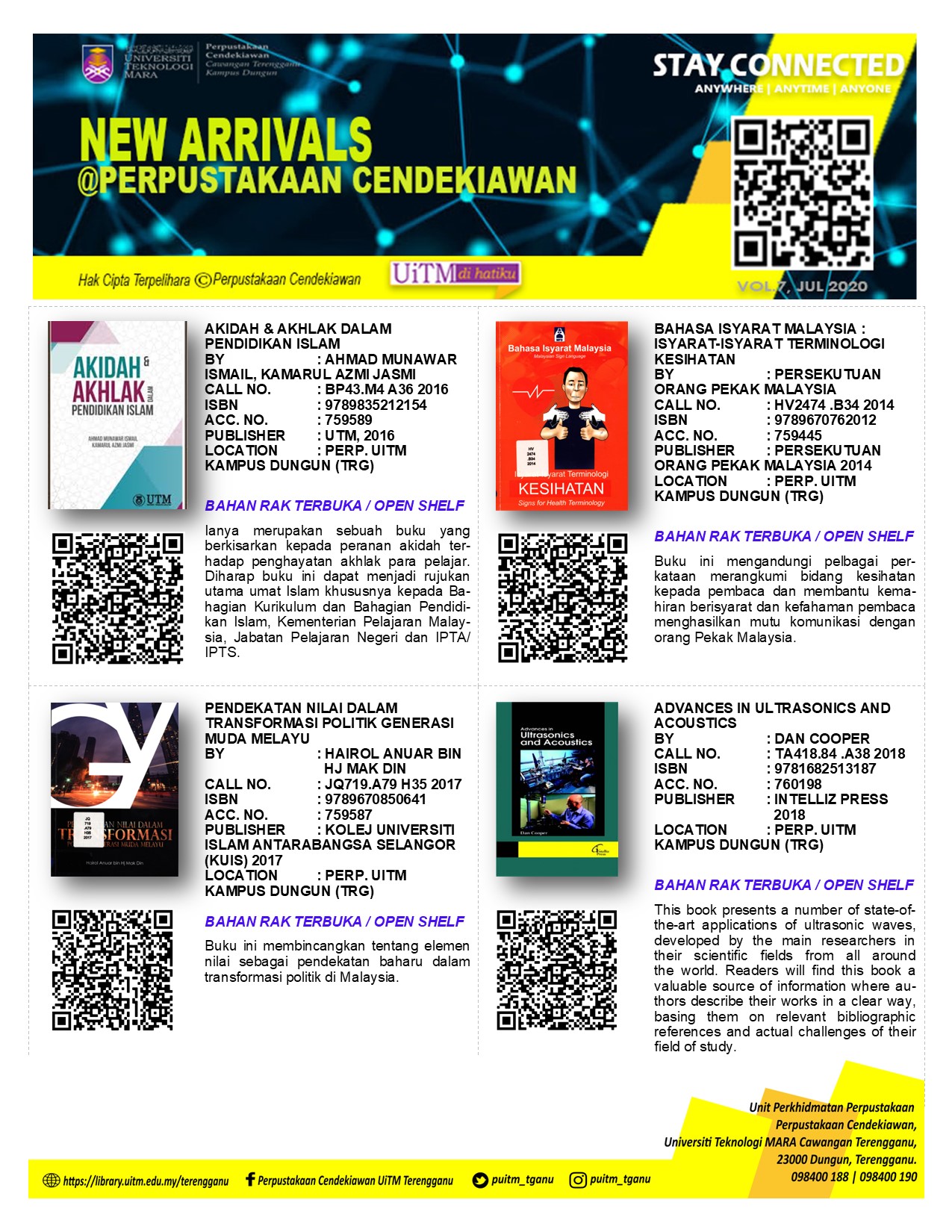 New Arrivals @PC Vol. 7 2020 - UiTM Terengganu Library